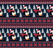 New Year's Christmas pattern pixel in penguins vector illustration