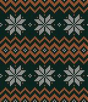 Knitted Christmas and New Year pattern. Wool Knitting Sweater Design. Wallpaper wrapping paper textile print. vector