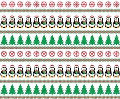 Merry Christmas seamless pattern with penguins,in vector. vector