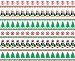 Merry Christmas seamless pattern with penguins,in vector. vector