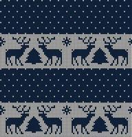 Knitted Christmas and New Year pattern vector