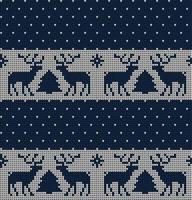 Knitted Christmas and New Year pattern vector