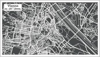 mapa de viena austria en estilo retro. vector