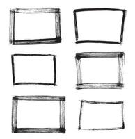Frame Hand Drawn Set Isolated on White Background. vector