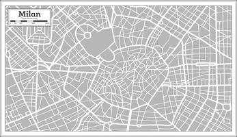 Milan Map in Retro Style. Hand Drawn. vector