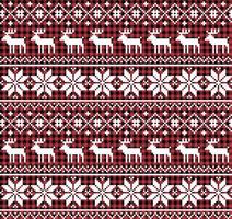 Christmas and New Year pattern at Buffalo Plaid. Festive background for design and print vector