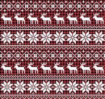 Christmas and New Year pattern at Buffalo Plaid. Festive background for design and print vector