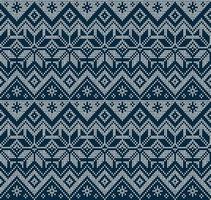 Knitted Christmas and New Year pattern. Wool Knitting Sweater Design. Wallpaper wrapping paper textile print. vector