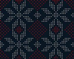 Knitted Christmas and New Year pattern. Wool Knitting Sweater Design. Wallpaper wrapping paper textile print. vector