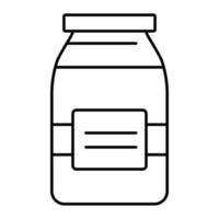 Outline vector meal jar icon isolated on white background.