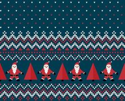 Knitted Christmas and New Year pattern. Wool Knitting Sweater Design. Wallpaper wrapping paper textile print. Eps 10 vector