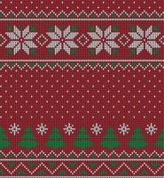 Knitted Christmas and New Year pattern in cow. Wool Knitting Sweater Design. Wallpaper wrapping paper textile print. vector