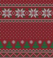 Knitted Christmas and New Year pattern in cow. Wool Knitting Sweater Design. Wallpaper wrapping paper textile print. vector