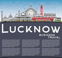 Lucknow Skyline with Gray Buildings, Blue Sky and Copy Space. vector