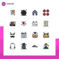 paquete de iconos de vector de stock de 16 signos y símbolos de línea para biología ux home ui elementos de diseño de vector creativo editable creativo