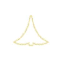 Christmas golden tree decoration of gold glitter shining sparkles on white transparent background. Vector glittering shine tree for Christmas or New Year design template
