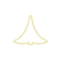 Christmas golden tree decoration of gold glitter shining sparkles on white transparent background. Vector glittering shine tree for Christmas or New Year design template