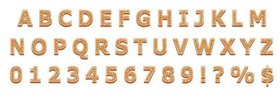 Christmas or New Year alphabet cookies set with glaze vector illustration. Isolated textured letters on white background.