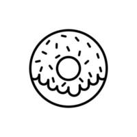 Outline, simple vector donut icon isolated on white background.