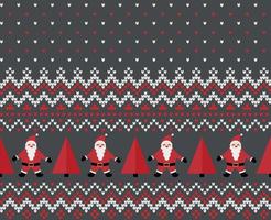 Knitted Christmas and New Year pattern vector