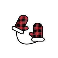 Gauntlets Christmas and New Year pattern at Buffalo Plaid. Festive background for design and print esp vector