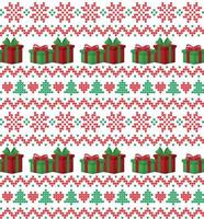 Knitted Christmas and New Year pattern. Wool Knitting Sweater Design. Wallpaper wrapping paper textile print. Eps 10 vector