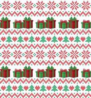 Knitted Christmas and New Year pattern. Wool Knitting Sweater Design. Wallpaper wrapping paper textile print. Eps 10 vector