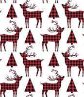 Christmas and New Year pattern at Buffalo Plaid. Festive background for design and print vector