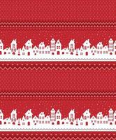 Knitted Christmas and New Year pattern. Wool Knitting Sweater Design. Wallpaper wrapping paper textile print. vector