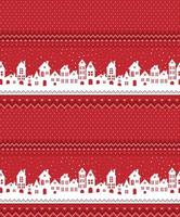 Knitted Christmas and New Year pattern. Wool Knitting Sweater Design. Wallpaper wrapping paper textile print. vector