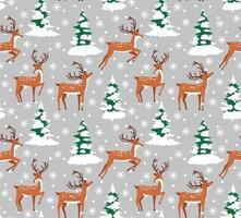 Vector festive Christmas or New Year seamless pattern in deer.