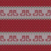 Knitted Christmas and New Year pattern vector