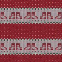 Knitted Christmas and New Year pattern vector