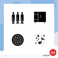 Solid Glyph Pack of Universal Symbols of bullet spare parts weapon home appliances wheels Editable Vector Design Elements