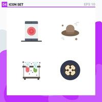 Universal Icon Symbols Group of 4 Modern Flat Icons of engine experiment optimization cap tubes Editable Vector Design Elements