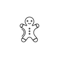 icono de línea de arte de galletas de Navidad. ilustración vectorial vector