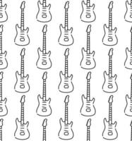 patrón de guitarras sin costura vectorial y notas musicales vector