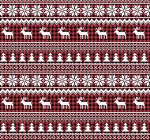 Christmas and New Year pattern at Buffalo Plaid. Festive background for design and print vector