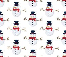 Christmas seamless pattern with snowman, Perfect for wallpaper, wrapping paper, pattern fills, winter greetings, web page background, Christmas and New Year greeting cards vector