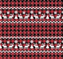 Christmas and New Year pattern at Buffalo Plaid. Festive background for design and print vector