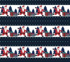 Knitted Christmas and New Year pattern. Wool Knitting Sweater Design. Wallpaper wrapping paper textile print. vector