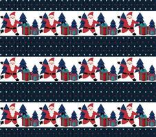 Knitted Christmas and New Year pattern. Wool Knitting Sweater Design. Wallpaper wrapping paper textile print. vector