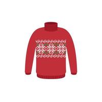 Vector ugly sweaters for Christmas party. Knitted jumpers with winter patterns esp