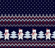 Knitted Christmas and New Year pattern vector