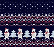 Knitted Christmas and New Year pattern vector