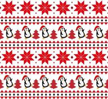 Merry Christmas seamless pattern with penguins,in vector. vector