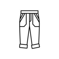 contorno, simple vector icono de pantalones de bebé aislado sobre fondo blanco.