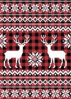 Christmas and New Year pattern at Buffalo Plaid. Festive background for design and print vector