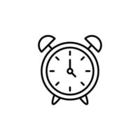 Outline vector clock time icon isolated on white background.