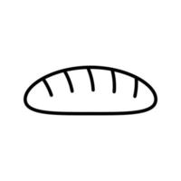 contorno, icono de pan vectorial simple aislado en fondo blanco. vector